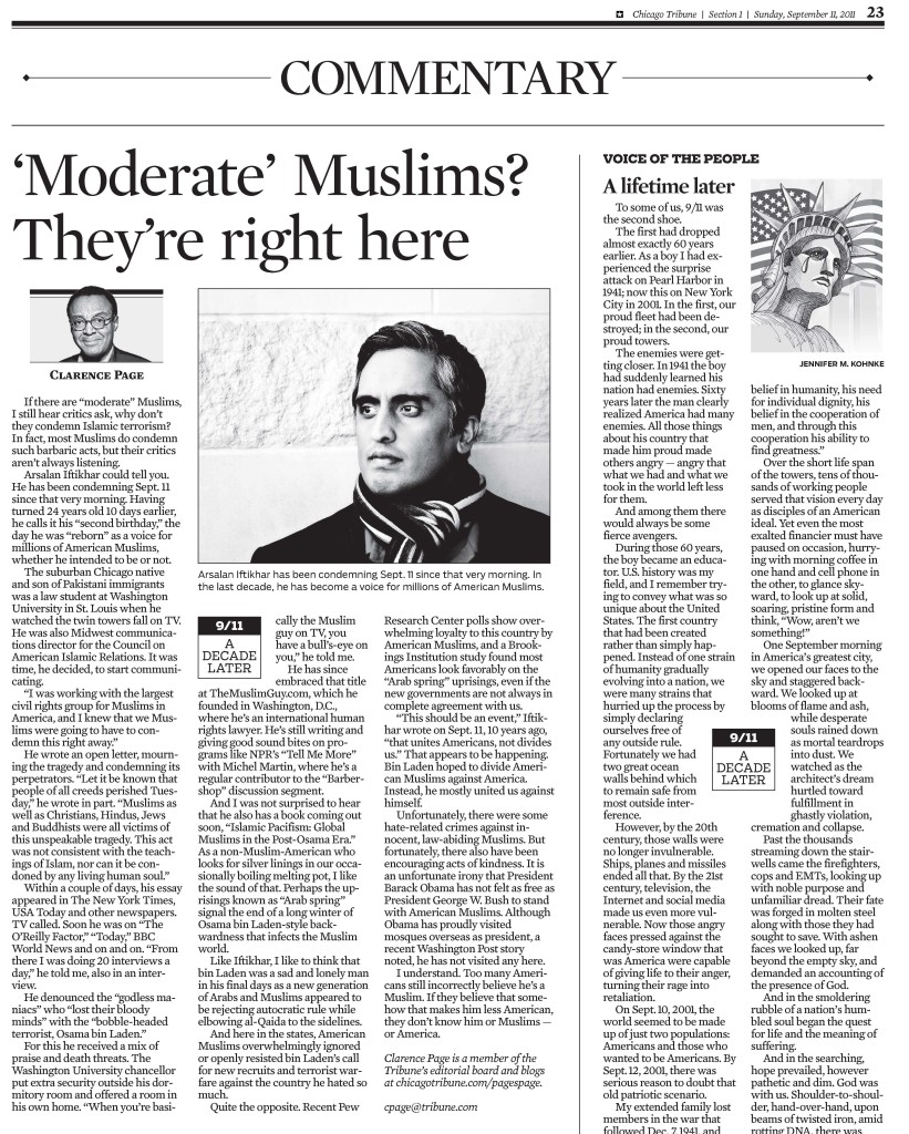 Chicago Tribune Arsalan Column Sep 11 2011